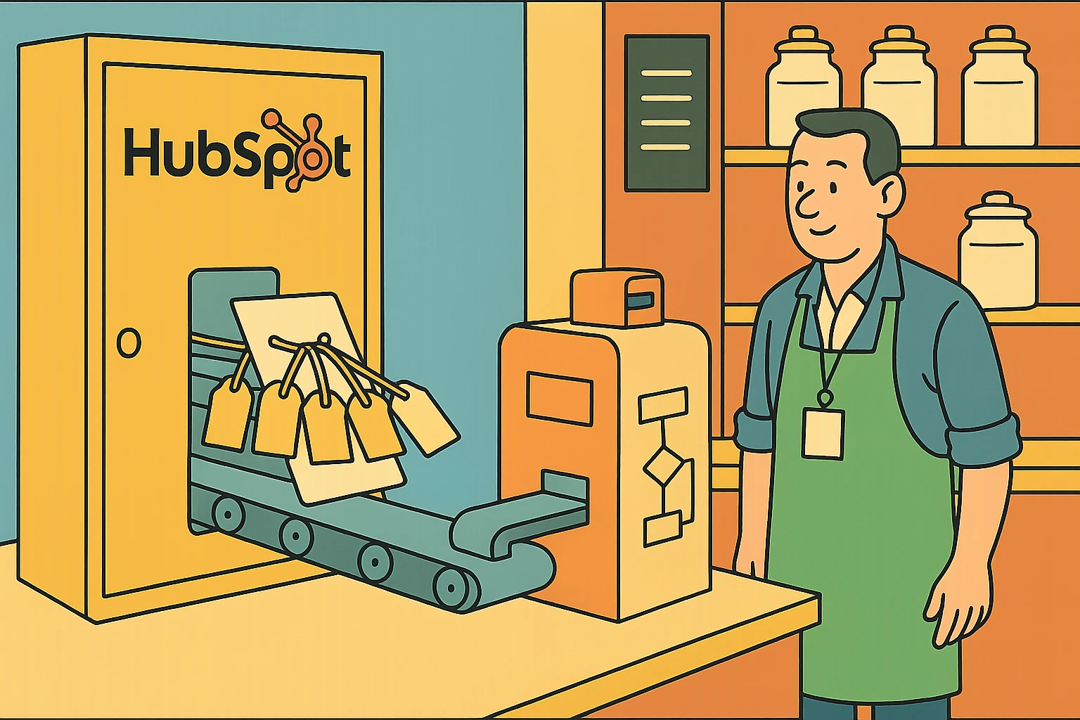 HubSpot: Source set, properties filled, workflow enrolled.