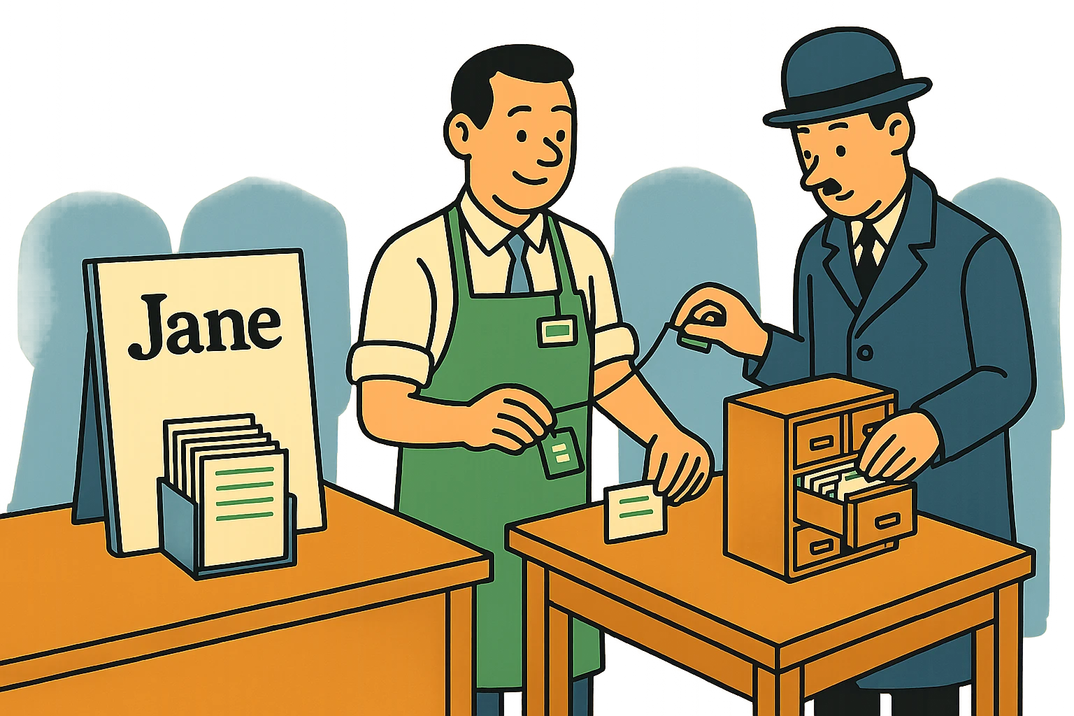 Jane: Your customers beside your orders, matched by email. Nothing goes into the menu.