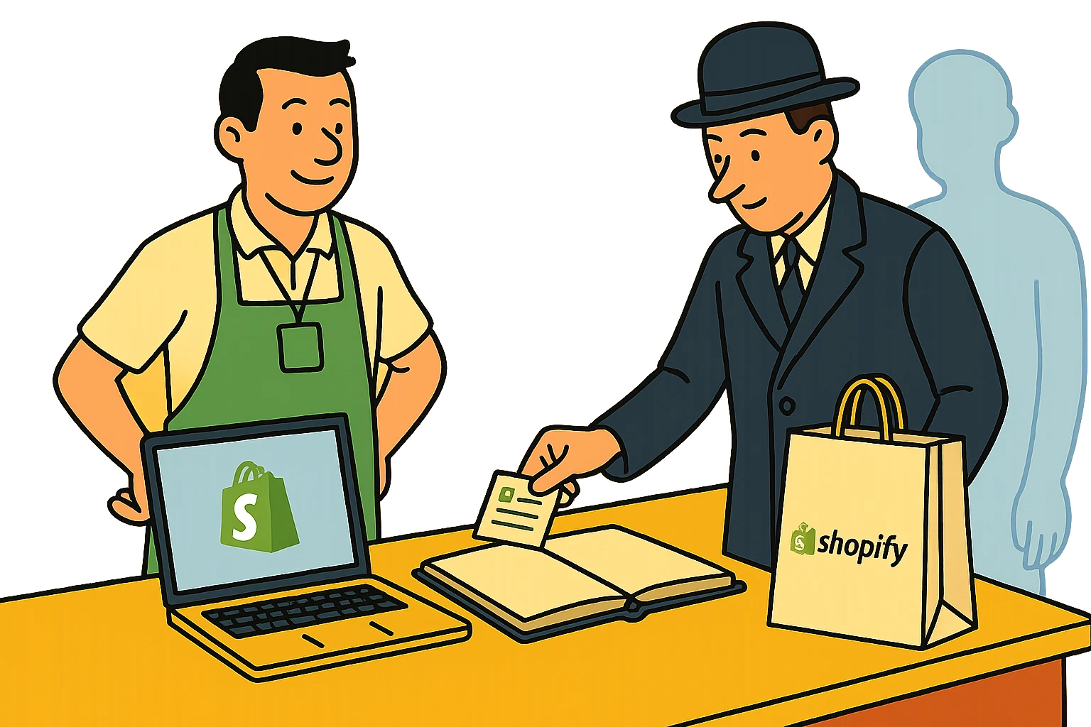 Shopify: A customer on the books before the first order, consent and all.