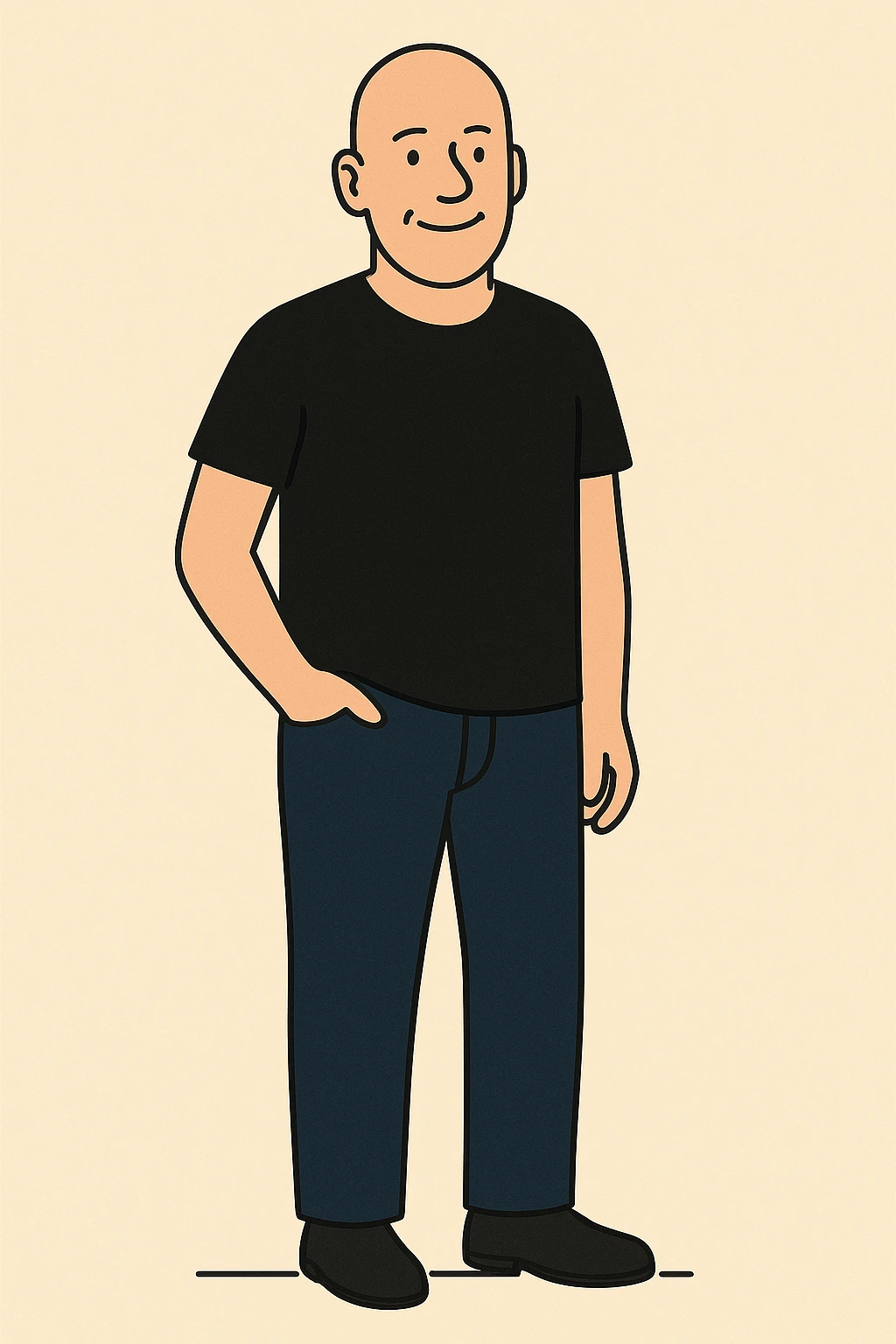 Full-length drawing of Aaron Phillips, co-founder of GreenLeadSource
